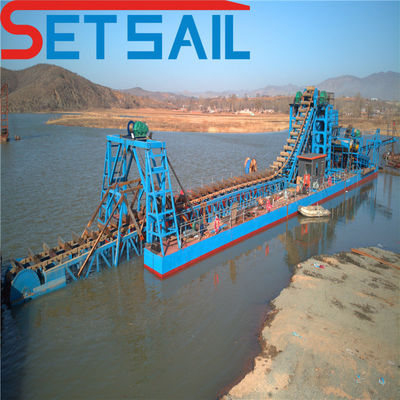60m3-500m3 Capacità Customized Chain Bucket Sand Gold Dredger con Trommel Screen