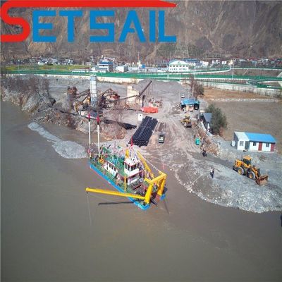 2000m3 flusso d'acqua idraulico diesel 12 pollici tagliatore aspirazione dragatore di fango con testa 50m