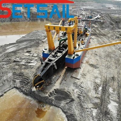 500-5000m Distanza di scarico Processo Tagliatore di fango lago Suczione Silt Dredger per sabbia fluviale