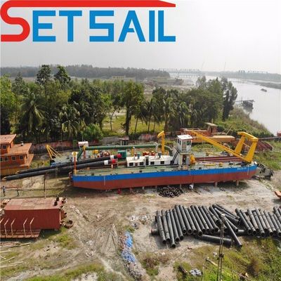 28-1000t Peso totale Macchina di dragaggio della sabbia ad aspirazione a taglio idraulico con PLC Siemens