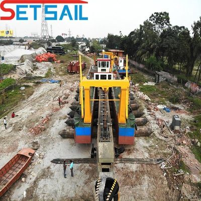 10 pollici motore diesel Cutter aspiratore dragaglio con ancoraggio Boom Altura totale 1,48 metri