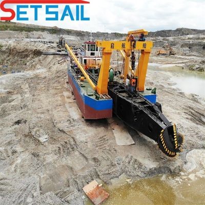 Dredger di sabbia fluviale a aspirazione da 8 pollici con carrello Altezza totale 1,48 m Peso totale 85 t
