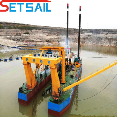 Dredger di sabbia fluviale a aspirazione da 8 pollici con carrello Altezza totale 1,48 m Peso totale 85 t