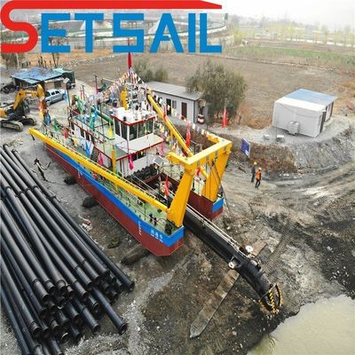 Scavatrice di aspirazione a taglio da 24 pollici con motore diesel, verricello idraulico e pompa di sabbia per cicloni