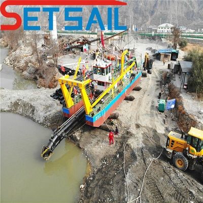 Scavatrice di aspirazione a taglio da 24 pollici con motore diesel, verricello idraulico e pompa di sabbia per cicloni