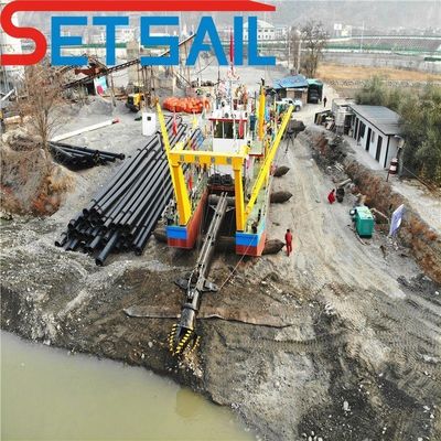 Scavatrice di aspirazione a taglio da 24 pollici con motore diesel, verricello idraulico e pompa di sabbia per cicloni