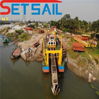 QHCST-30 River Mud Cutter Suction Dredge Dredger con motore diesel Total Lenth 17m-60m