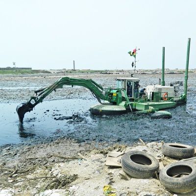 Dredger anfibio dotato di PLC Siemens e testa di taglio idraulica