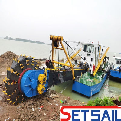 Anchor Boom Wheel Bucket Dredger con motore diesel Weichai e capacità 160m3-2000m3