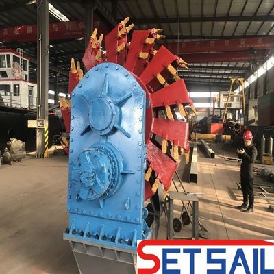 Anchor Boom Wheel Bucket Dredger con motore diesel Weichai e capacità 160m3-2000m3