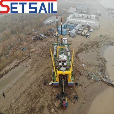 Distanza di scarico 800-5000m Dredger di sabbia fluviale con testa di ruota del secchio e Siemens PLC