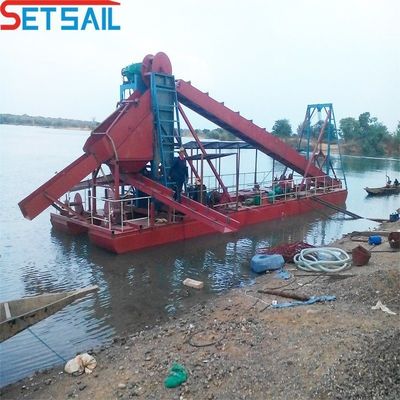 5.5kw-50kw Drum Screen Motor Chain Bucket River Mining Gold Dredger per il vostro beneficio