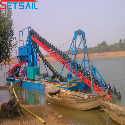 5.5kw-50kw Drum Screen Motor Chain Bucket River Mining Gold Dredger per il vostro beneficio
