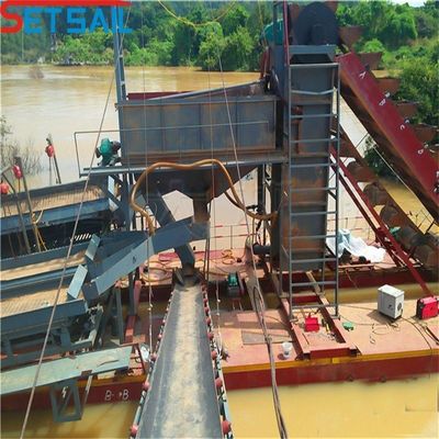 5.5kw-50kw Drum Screen Motor Chain Bucket River Mining Gold Dredger per il vostro beneficio