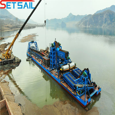 5.5kw-50kw Drum Screen Motor Chain Bucket River Mining Gold Dredger per il vostro beneficio