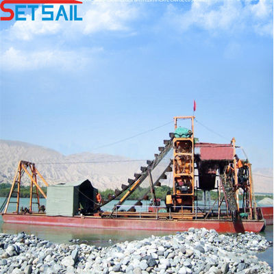 5.5kw-50kw Drum Screen Motor Chain Bucket River Mining Gold Dredger per il vostro beneficio