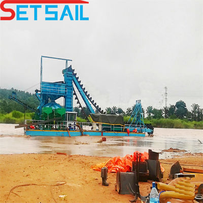 Dredger idraulico per l'estrazione di diamanti in oro del fiume con 1,4 m*1,2 m-2,6 m*1,2 m Dimensione dello schermo del tamburo