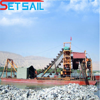 Chain Bucket Lake Sand Gold and Diamond Mining Dredger con capacità di 0,035m3-1,2m3