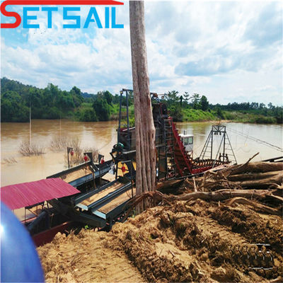 Chain Bucket Lake Sand Gold and Diamond Mining Dredger con capacità di 0,035m3-1,2m3