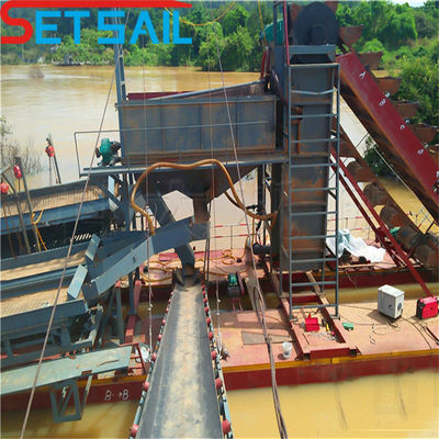 Chain Bucket Lake Sand Gold and Diamond Mining Dredger con capacità di 0,035m3-1,2m3