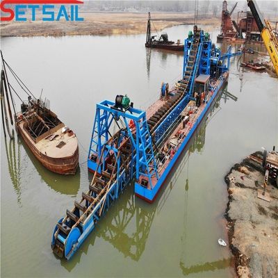 60-500 metri cubi di capacità del fiume diamante secchio catena di oro dragaglio con centrifuga