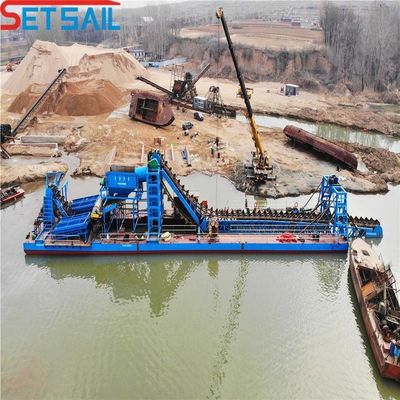 60-500 metri cubi di capacità del fiume diamante secchio catena di oro dragaglio con centrifuga