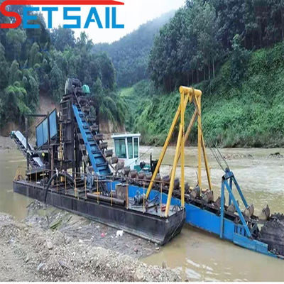 Pacco Peso lordo 120000.000kg Cummins Generator Set Chain Bucket Diamond Dredger