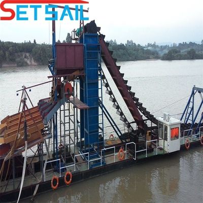 75kw-500kw Cumins Grande capacità River Bucket Chain Dredger per l'estrazione di oro e diamanti