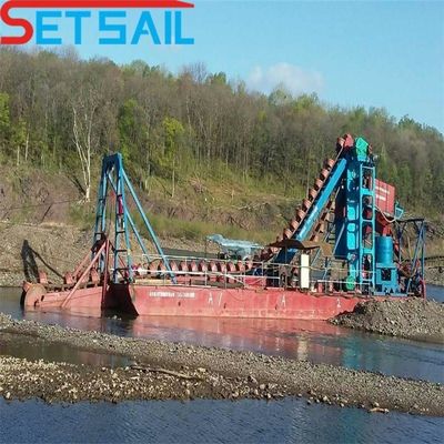 75kw-500kw Cumins Grande capacità River Bucket Chain Dredger per l'estrazione di oro e diamanti