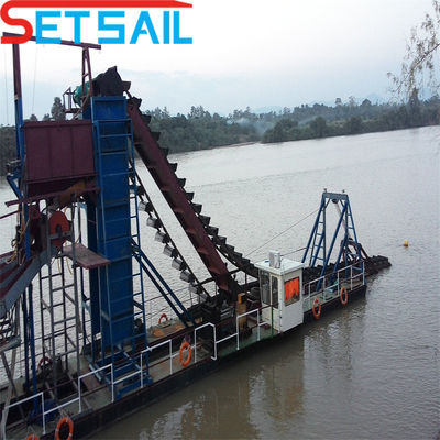 75kw-500kw Cumins Grande capacità River Bucket Chain Dredger per l'estrazione di oro e diamanti