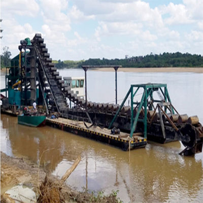 Dredger per l'oro a catena di secchi di alta capacità QHCBD-5 con attrezzature per il jigging di diamanti