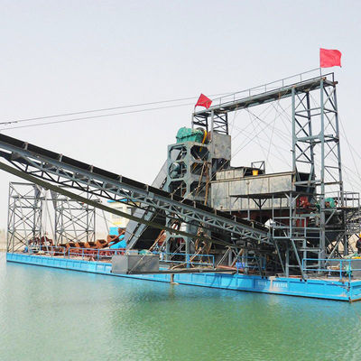 Vibrazione Chut Chain Bucket River Mining Dredger per il gold Dredging Depth 2-30m