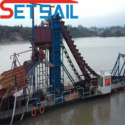 7-30 metri di profondità di dragaggio Catena di secchioni oro e diamanti dragaggio con schermo a tamburo