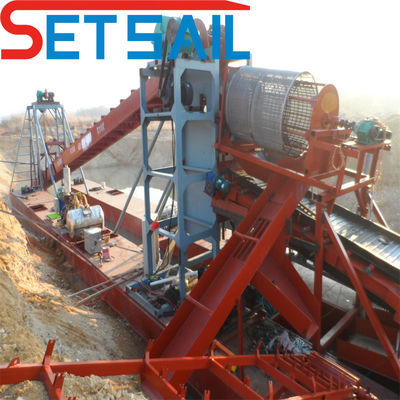 Dredger per l'estrazione dell'oro e del diamante a catena a secco all'interno di gruppi generatori a motore diesel