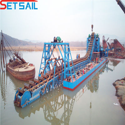 Dredger per l'oro a catena di secchi da 200 m3/ora in vendita in Indonesia