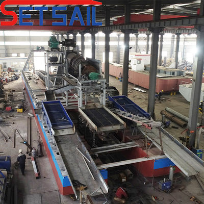 Dredger per l'oro a catena a secco da 250 m3/ora con apparecchiatura di migrazione da 4 kW*3-15 kW*3