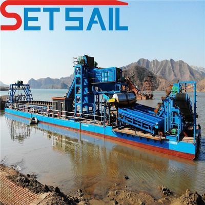Dredger a secchio a catena per la sabbia fluviale e l'oro profondità di dragaggio 8-28m Alta capacità
