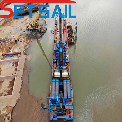 Dredger a secchio a catena per la sabbia fluviale e l'oro profondità di dragaggio 8-28m Alta capacità