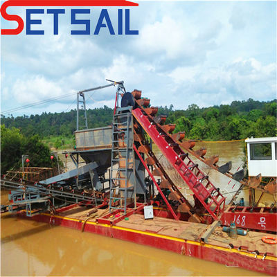 128-176PCS Chain Bucket Lake Sand Gold Dredger con paracadute di agitazione a diamanti a prezzi accessibili