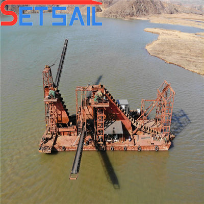 Dredger a catena con secchio d'oro Larghezza da 4,5 m a 10 m per apparecchi elettrici nell'estrazione di oro e diamanti