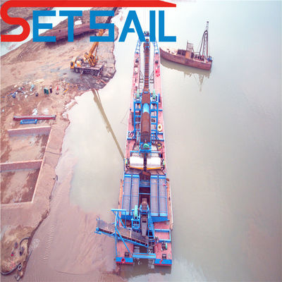60m3-500m3 Capacità Customized Chain Bucket Sand Gold Dredger con Trommel Screen
