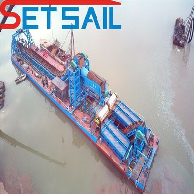 60m3-500m3 Capacità Customized Chain Bucket Sand Gold Dredger con Trommel Screen