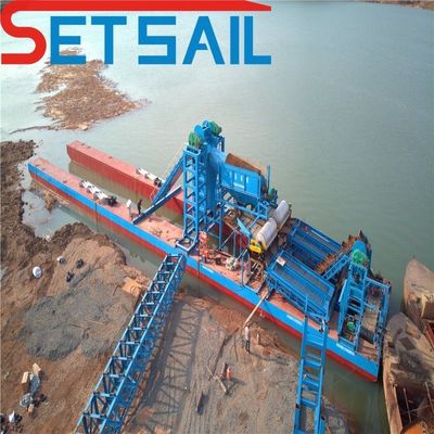 60m3-500m3 Capacità Customized Chain Bucket Sand Gold Dredger con Trommel Screen