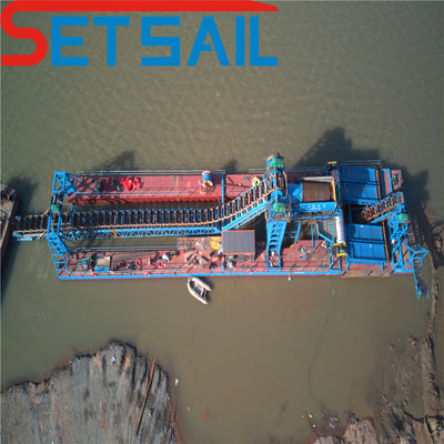 60m3-500m3 Capacità Customized Chain Bucket Sand Gold Dredger con Trommel Screen