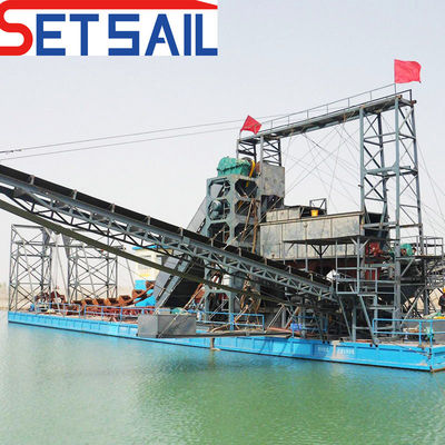 5.5kW-50kW Drum Screen Motor Lake Macchine per l'estrazione di oro e diamanti con Chain Bucket CTN