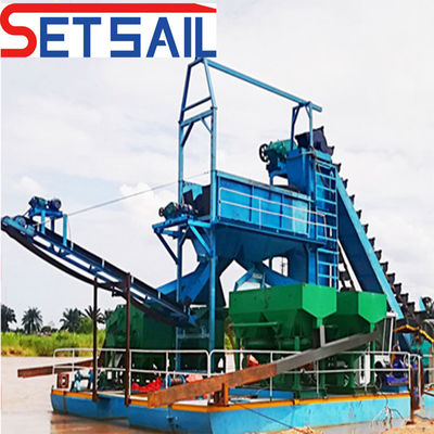 5.5kW-50kW Drum Screen Motor Lake Macchine per l'estrazione di oro e diamanti con Chain Bucket CTN