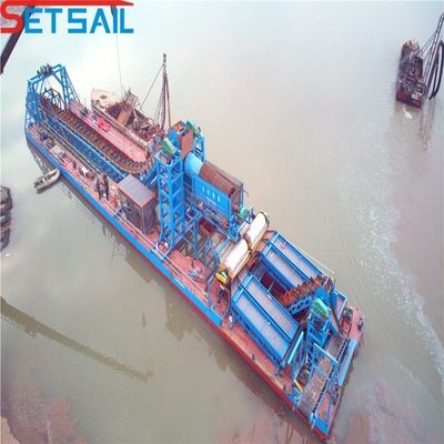1.0m-2m High Chain Bucket Gold Dredger per operazioni minerarie fluide in acque poco profonde