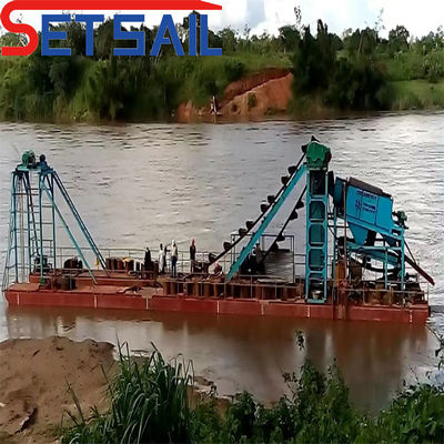 Dredger per l'oro a catena a scatola a catena con schermo Trommel inclusi costi di spedizione