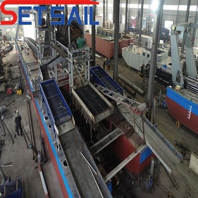 Macchinari per l'oro a catena a secchio di fiume con cascata di agitazione e schermo Durm Potenza 5.5kw-20kw