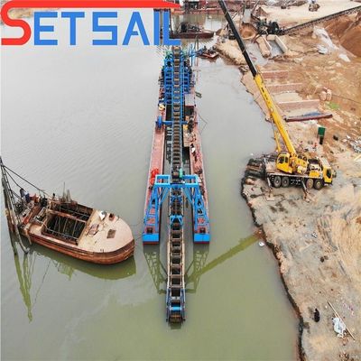 Catena di trasporto marittimo Bucket River Gold Diamond Machinery con e Potenza totale 95kw-260kw